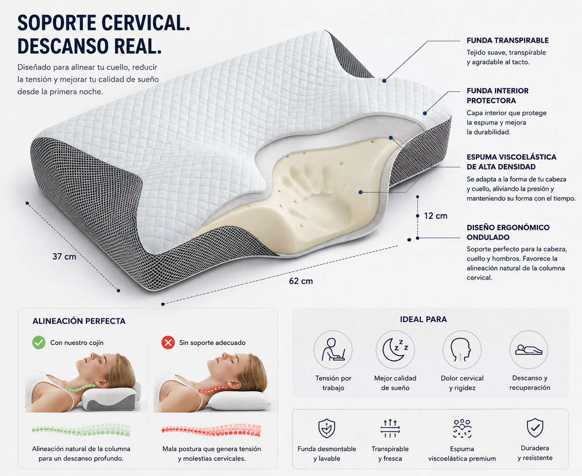 Almohada Cervical Ergonómica
