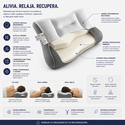 Almohada de apoyo cervical viscoelástica