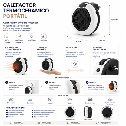 Calefactor termocerámico portatil