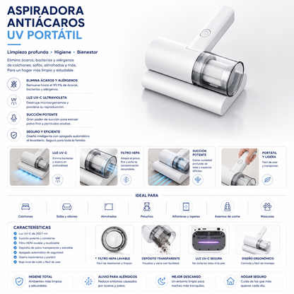 Aspiradora Antiácaros UV Portátil