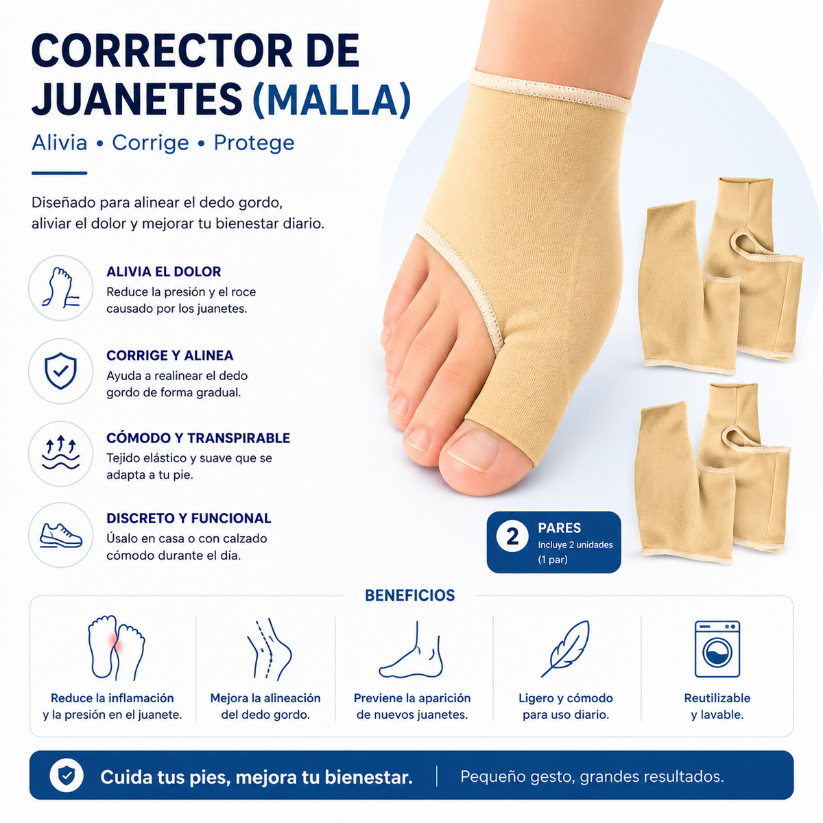 Corrector de juanetes (malla)